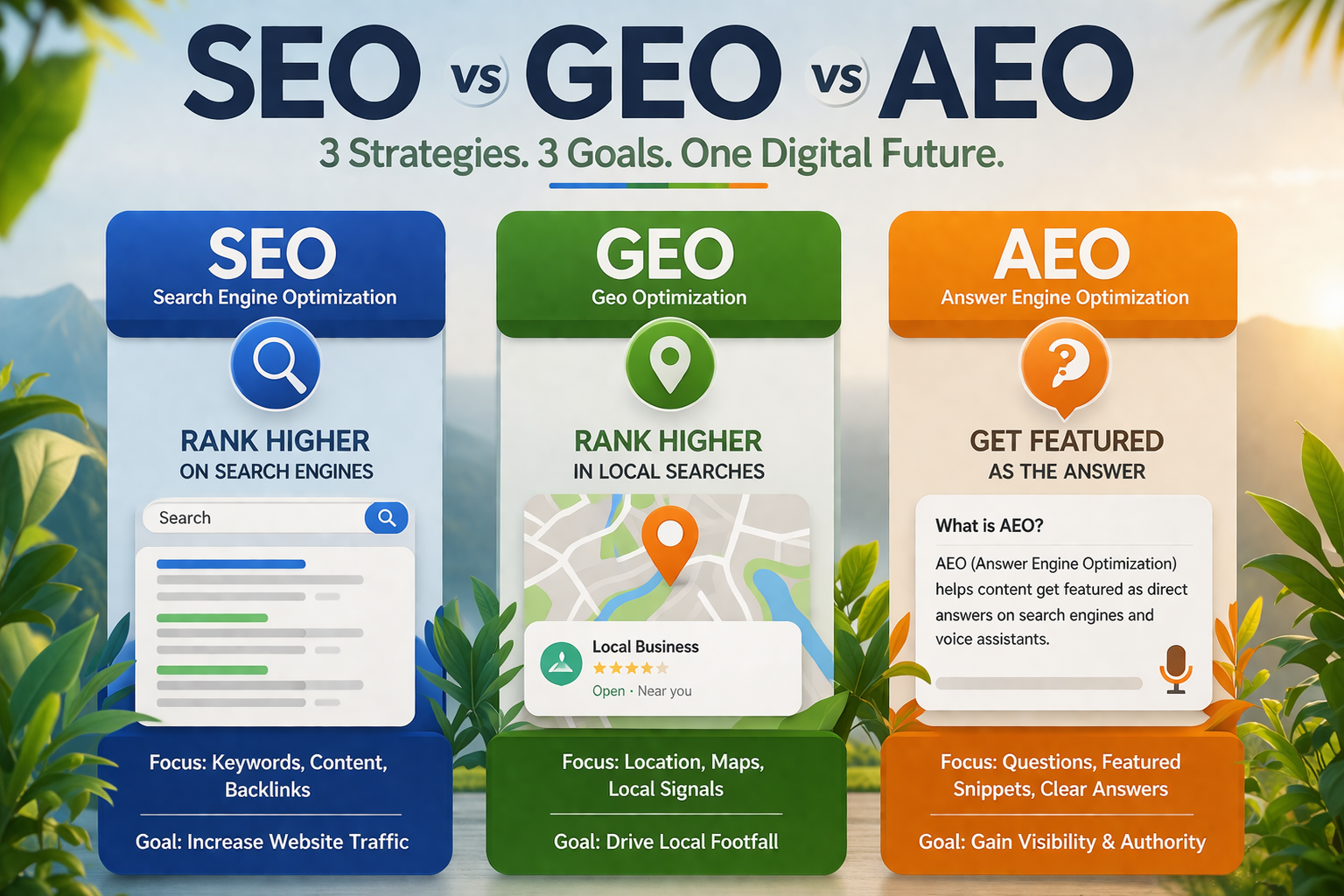 SEO vs GEO vs AEO: Which Strategy is Right for You?