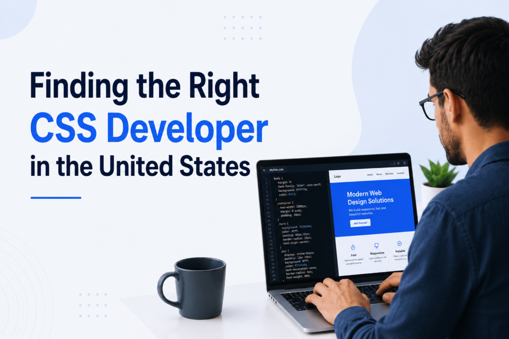 CSS developer working on website design