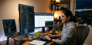 Python coding workspace with developer setup 