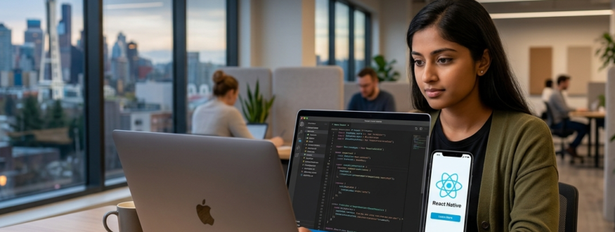 React Native developer building mobile app