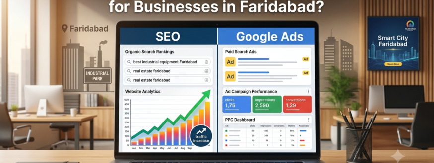 SEO vs Google Ads comparison for Faridabad businesses